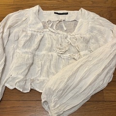 Heather ヘザー スクエアWリボンブラウス ホワイト店頭・オンライン完売品の画像