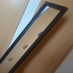 不二貿易 スタンドミラー HD-2715NC（ダークブラウン木目・スリム全身鏡・姿見）の画像