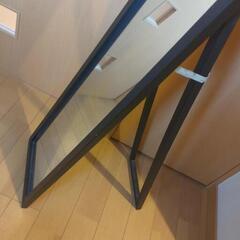 不二貿易 スタンドミラー HD-2715NC（ダークブラウン木目・スリム全身鏡・姿見）の画像