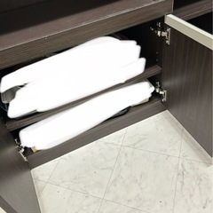 ニトリ　食器棚　キッチン収納　ウォルナット　レンジ台の画像