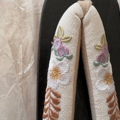 新品　23-25cm 花模様の下駄の画像