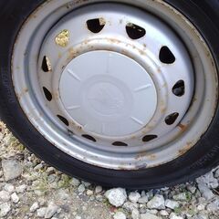 お引取りにお越し頂ける方に無料で差し上げます。　ヨコハマアイスガード155/65R14・鉄ホイール付き・4本セットの画像