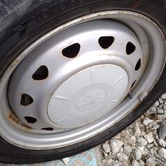 お引取りにお越し頂ける方に無料で差し上げます。　ヨコハマアイスガード155/65R14・鉄ホイール付き・4本セットの画像