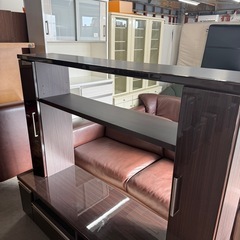 壁面収納テレビボード ダークブラウン 160cm幅の画像