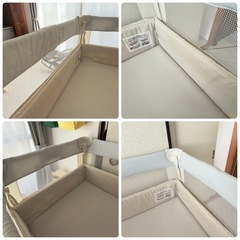 ココネルエアー ホワイトグレー Aprica ベビーベッドの画像