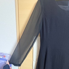 AU FIL DE ブラック 長袖ワンピース　9号の画像