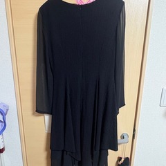 AU FIL DE ブラック 長袖ワンピース　9号の画像