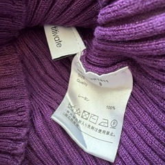 titivateパープル レーヨン100% 長袖ニットカーディガン S の画像