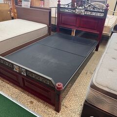 【愛品館八千代店】豪華なフレームのニトリ　セミダブルベッド　NスリープハードH2-SDの画像
