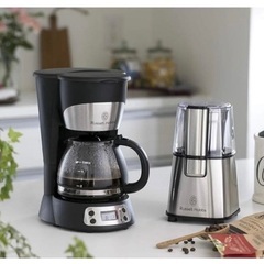 【セット買い】 ラッセルホブス コーヒーメーカー グランドリップ 5杯 ペーパーフィルター不要  & コーヒーミル 電動   新品未使用の画像