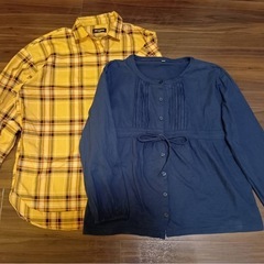 レディース　Tシャツ3枚　カーディガン1枚　チェックシャツ1枚
の画像
