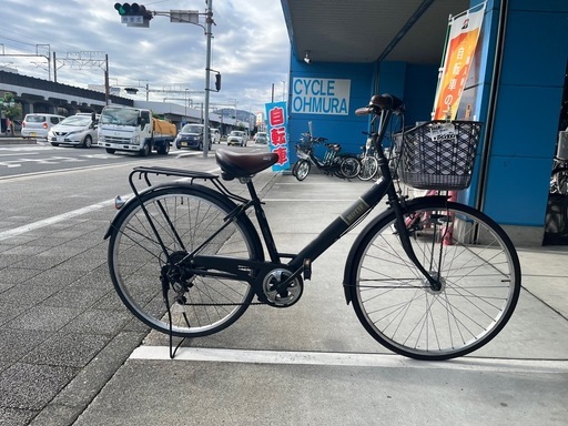 【大人用】整備済中古自転車 丸石27型モチーフ 黒色 <自転車のオオムラ 静岡店>