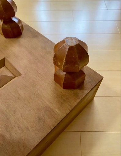 【中古品】将棋盤　木製　足付き