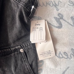 デニムジャンパースカート（黒」）の画像