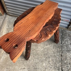 ●アンティーク調 猫チェア●折りたたみ3脚タイプの画像