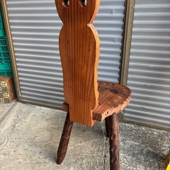 ●アンティーク調 猫チェア●折りたたみ3脚タイプの画像