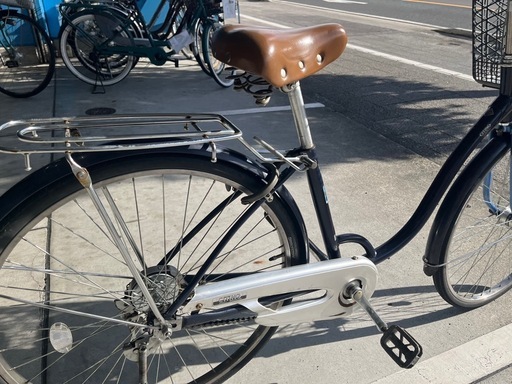 【完売御礼】【大人用】整備済中古自転車 ブリヂストン 26型シティーノ 紺色 <自転車のオオムラ 静岡店>