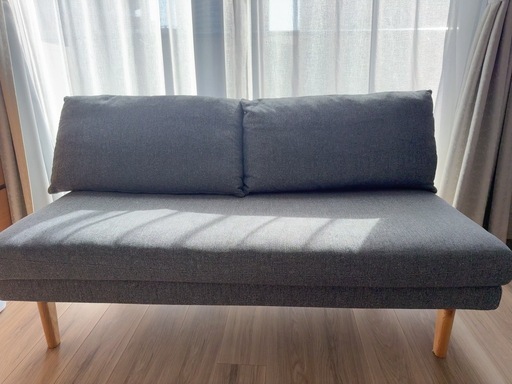 Unico グレー ファブリック 2人掛けソファ