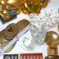 配達先決定🚚　無料配達します🚚縁起物まとめて💖K24黄金角樽💖招き猫💖5円玉亀💖珊瑚💖金の蛇💖その他💖の画像