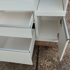 ニトリ　レジューム90　キッチンカウンター　キッチンボード　食器棚『中古美品』の画像