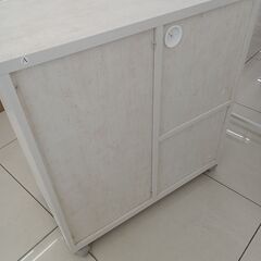 ★リユースのサカイ日立店★HJ8288 NITORI レンジ台 ナチュラルホワイト H80×D40×W74 クリーニング済み の画像