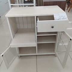 ★リユースのサカイ日立店★HJ8288 NITORI レンジ台 ナチュラルホワイト H80×D40×W74 クリーニング済み の画像