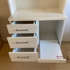 食器棚　白　幅75  上下分割の画像