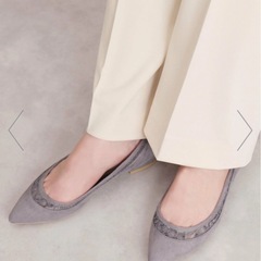 DIANAダイアナ チュールレース ポインテッドトゥ フラットシューズ 24.5の画像