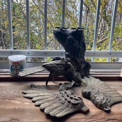 ブロンズ風？金属の鳥（壊れてます）の画像