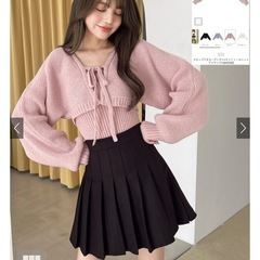 美品◎グレイル/クロップド丈カーディガン×キャミソールニットアンサンブルの画像