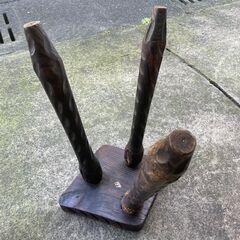 ※お取引中【リユースショップスパークル】スペイン製のスツール　No.141　シェファードチェア　本革　遊牧民の椅子　配送可能♪の画像