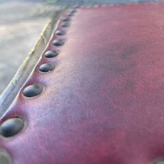 ※お取引中【リユースショップスパークル】スペイン製のスツール　No.141　シェファードチェア　本革　遊牧民の椅子　配送可能♪の画像