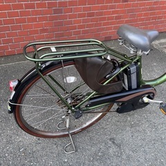 電動アシスト自転車 シティタイプ 緑色の画像