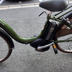 電動アシスト自転車 シティタイプ 緑色の画像