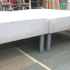 幅96㎝ シングルベッド 連結式 セパレート マットレスベッド グレー 脚付き マットレス 札幌 北20条店の画像