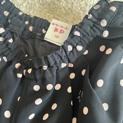 黒ドット柄キュロットとスカートセットの画像