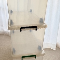 衣装ケース 3個セット　フタ付き　キャスターの画像