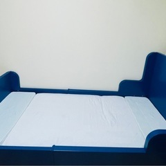 IKEA 伸縮ベッド マットレス×2 敷きパット付きの画像