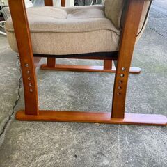 【リユースショップスパークル】無段階リクライニング機能高座椅子　No.142　高さ調整可能　ベージュ　ハイバック　リクライニングチェア　配送設置可能♪の画像