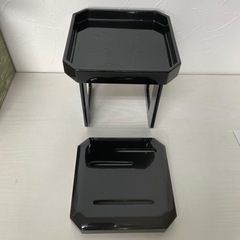 f●■★【未使用】会津塗り【花月台/杯台】天然木 漆塗りの画像