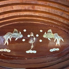 魚形木製果物入れの画像