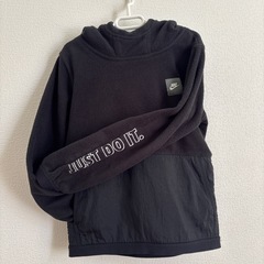 NIKEナイキフリースパーカー120.130黒防寒の画像