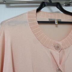 HÉLIOPÔLE（エリオポール）ピンク　カーディガン　　レーヨン５６％　レディースの画像