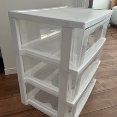 収納ケース3段（ホワイト）の画像