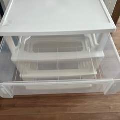 収納ケース3段（ホワイト）の画像