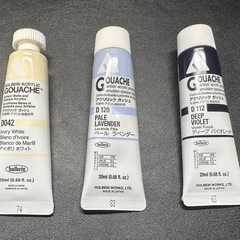 【三軒茶屋で引き渡し】GOUACHE アクリリック ガッシュ 絵の具 3本セットの画像