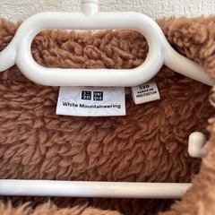 130UNIQLOユニクロボアプルオーバー防寒ブラウン茶色の画像