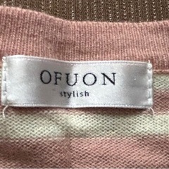 OFUON レディース　ストライプセーター　ピンクの画像