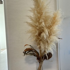 ドライフラワーとガラスのフラワーベースセットの画像