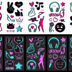 光るフェイクタトゥー10枚セットの画像